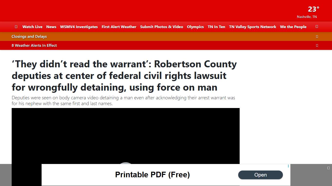 ‘They didn’t read the warrant’: Robertson County deputies at center of federal civil rights lawsuit for wrongfully detaining, using force on man